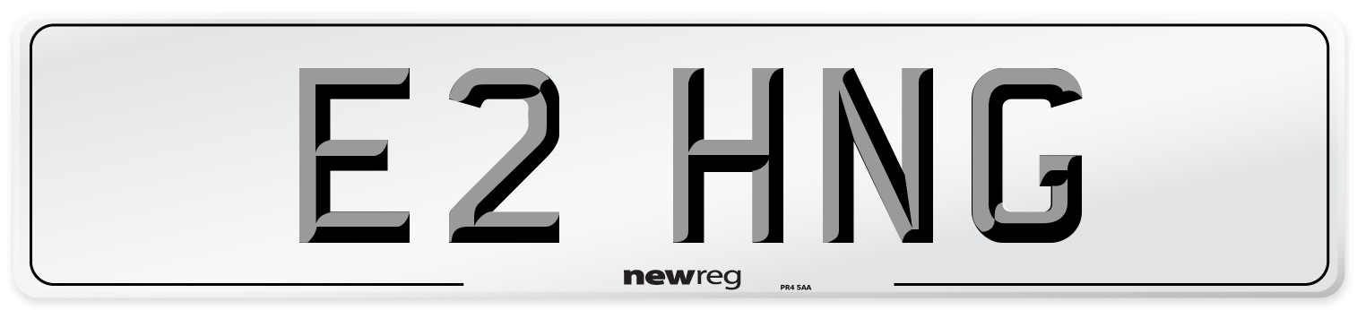 E2 HNG Number Plate from New Reg